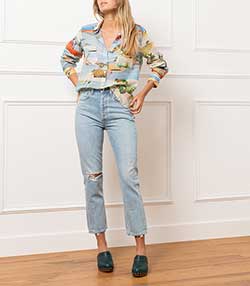 Tenue portée avec Jean High Rise Cropped Riley