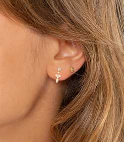 Tenue portée avec Boucle d'oreille Crush or jaune et diamants