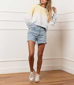 Tenue portée avec Short en jean Cutoff Faded Vintage Indigo