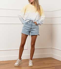 Tenue portée avec Short en jean Cutoff Faded Vintage Indigo