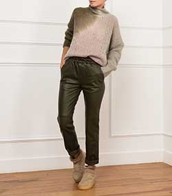 Tenue portée avec Pantalon en cuir kaki