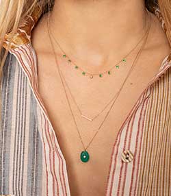 Tenue portée avec Collier Orso N°1 Green Onyx