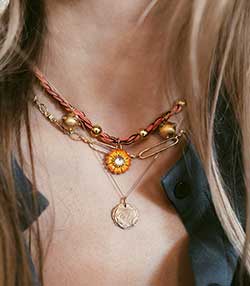 Tenue portée avec Collier Initiale N°5 or