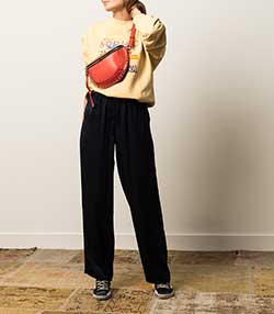 Tenue portée avec Baskets Francy Classic Cuir Suédé Marine