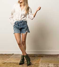 Tenue portée avec Boots Gaucho Green Cypress x Jane de Boy