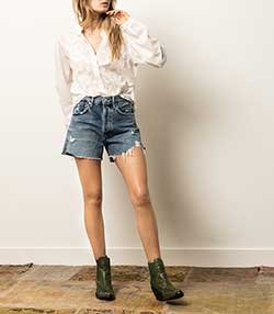 Tenue portée avec Boots Gaucho Green Cypress x Jane de Boy