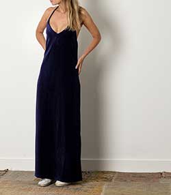 Tenue portée avec Robe Mireille Bleu méditerranée