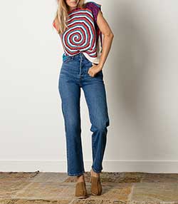 Tenue portée avec Jean Ribcage Straight Ankle Jive Together