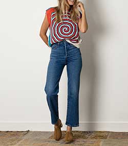 Tenue portée avec Jean Ribcage Straight Ankle Jive Together