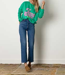 Tenue portée avec Jean Ribcage Straight Ankle Jive Together