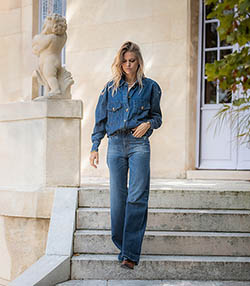 Tenue portée avec Jean Nadia Palazzo Over Destroy Bleu