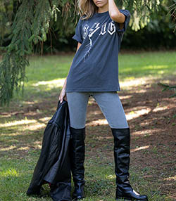 Tenue portée avec Legging côtelé Legger Bleed Pepper