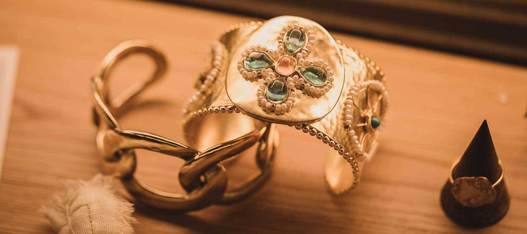 Bracelet Goossens laiton et perles de culture