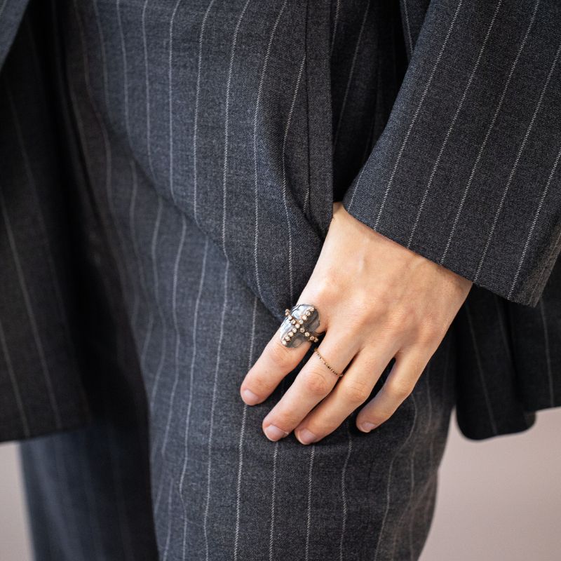 Bague Croix Emeraude