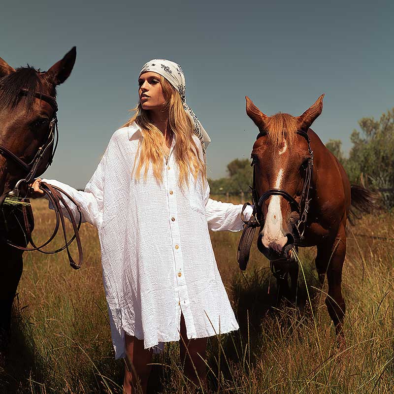 Chemise en soie bohème