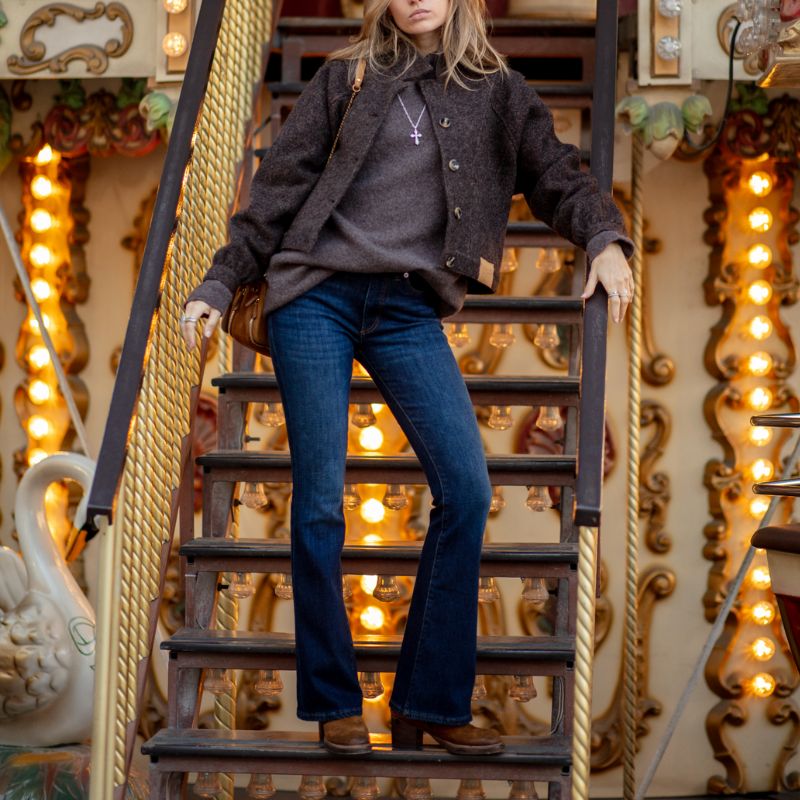 Jean bootcut bleu foncé