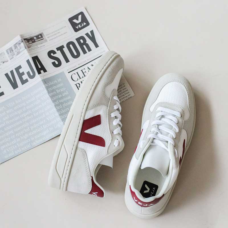 Paire de baskets Veja Sneakers Veja blanc et rouge