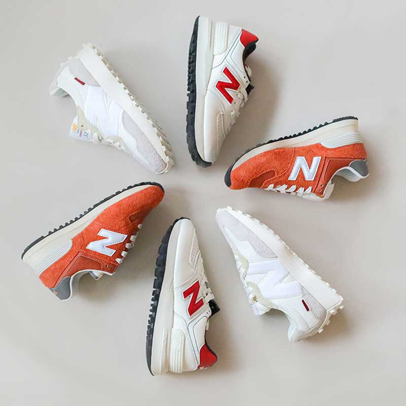 Paires de baskets New Balance Sneakers New Balance blanc et orange