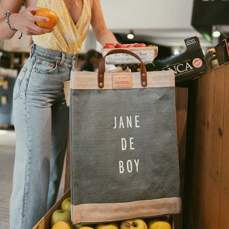 Panier Apolis x Jane de Boy Sac équitable en toile de jute Apolis