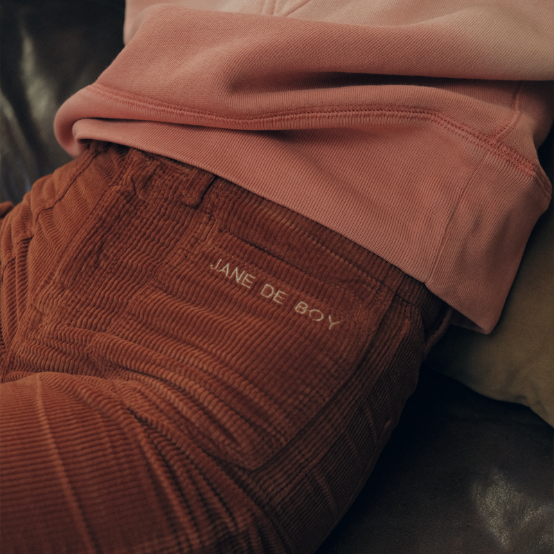 Pantalon en velours orange