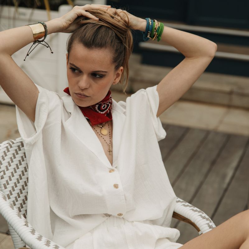 Ensemble en lin blanc